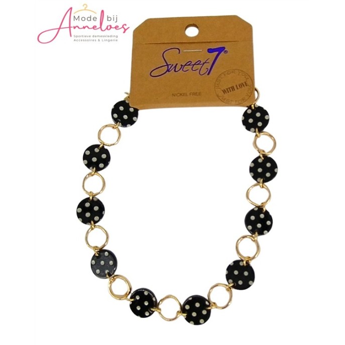 Sweet7 Ketting kort stippen 101232402 Zwart Sweet7 Ketting kort stippen 101232402 Zwart